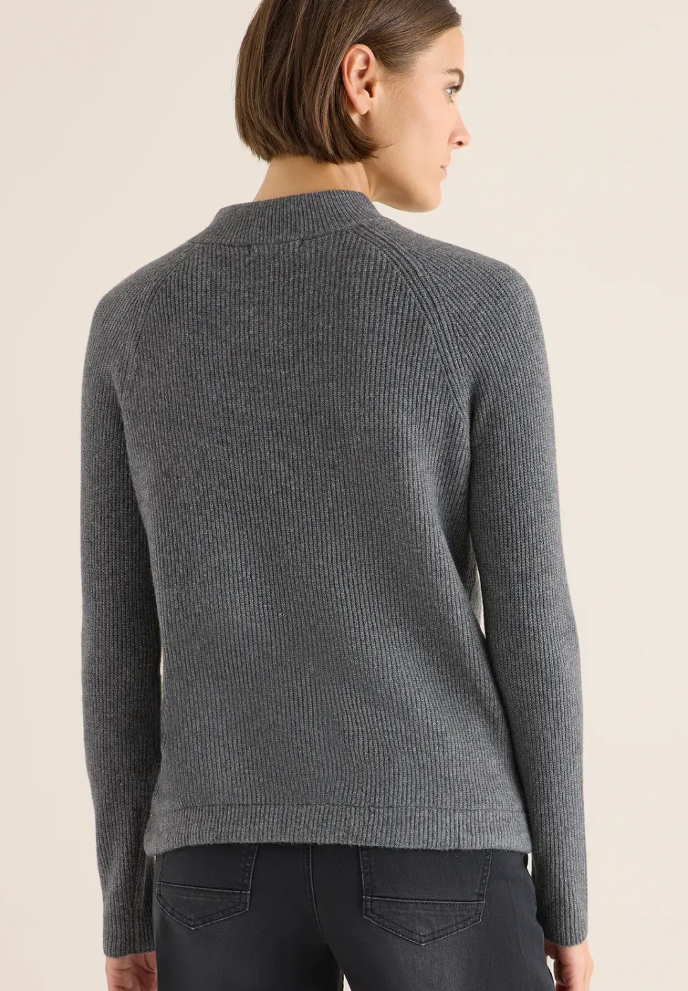 Strukturpullover mit Zipper