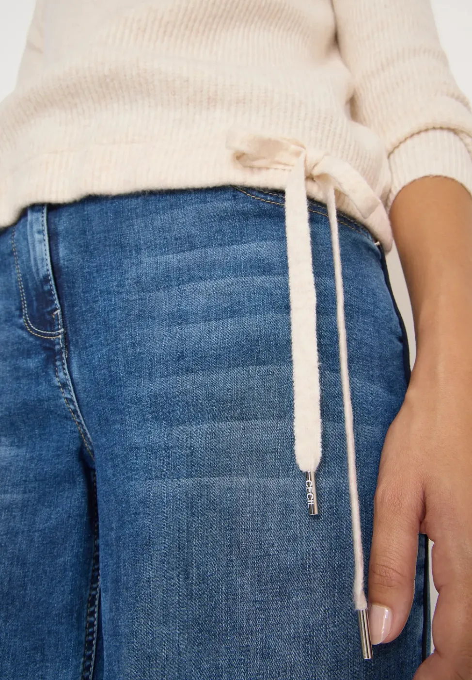 Strukturpullover mit Zipper