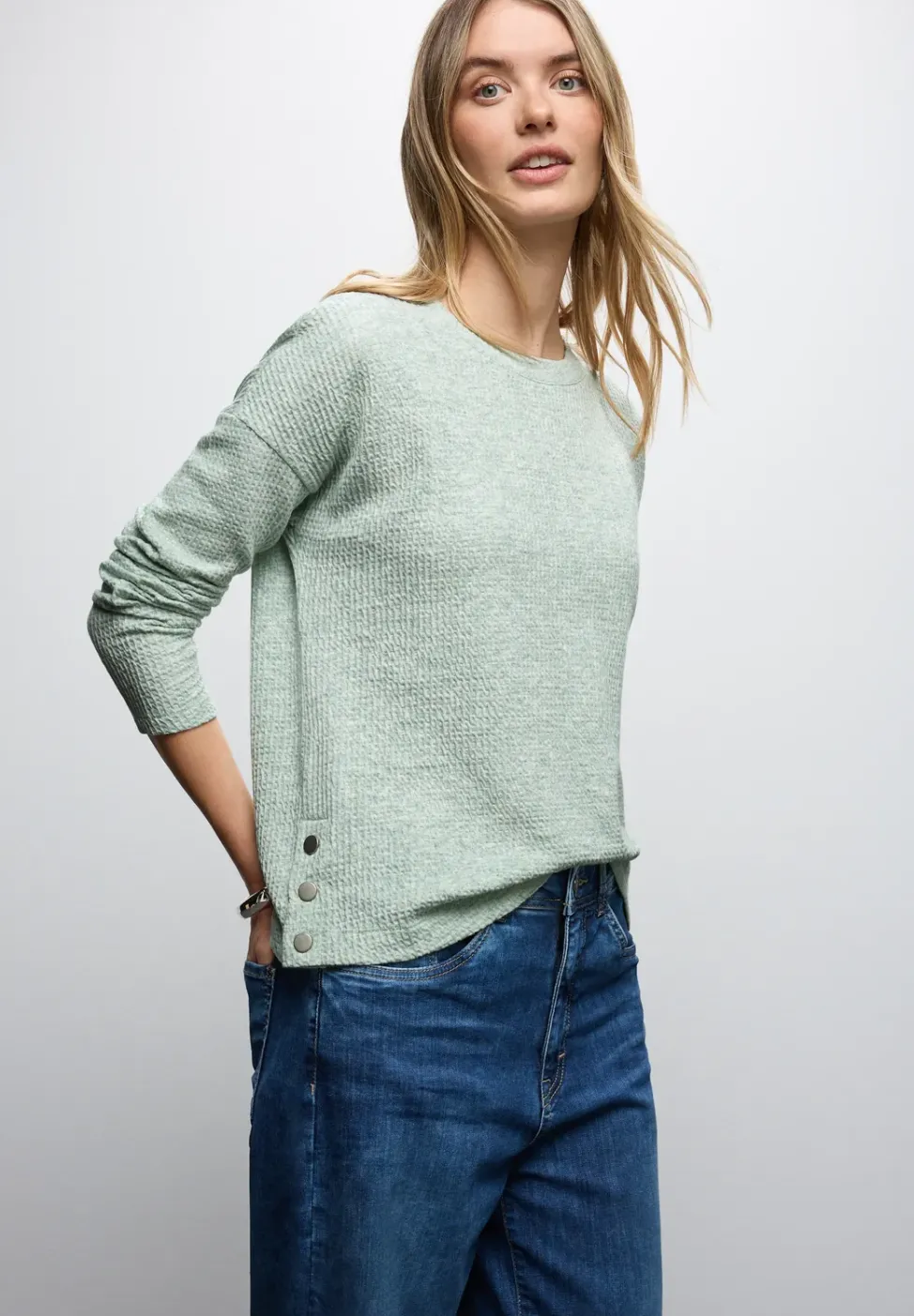 Strukturshirt mit Knöpfen