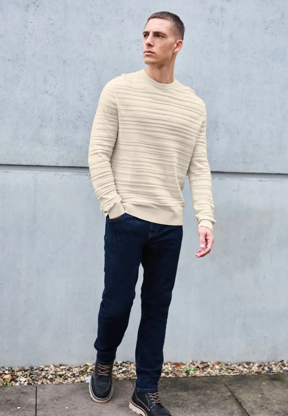 Strukturstreifen Pullover