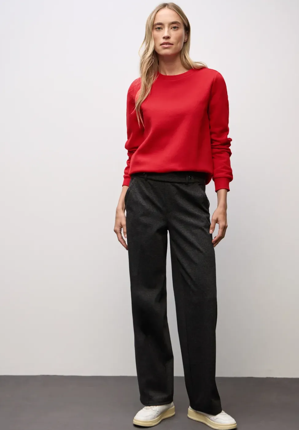 Sweatshirt mit Rippdetail