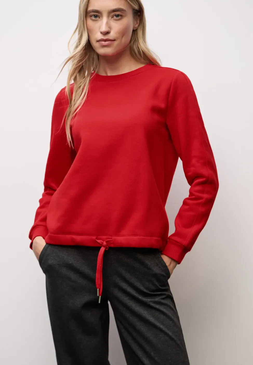 Sweatshirt mit Rippdetail