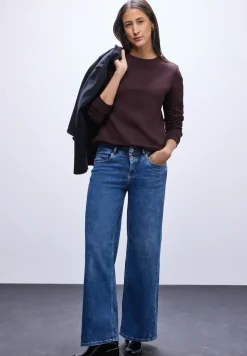 Sweatshirt mit Rippdetail