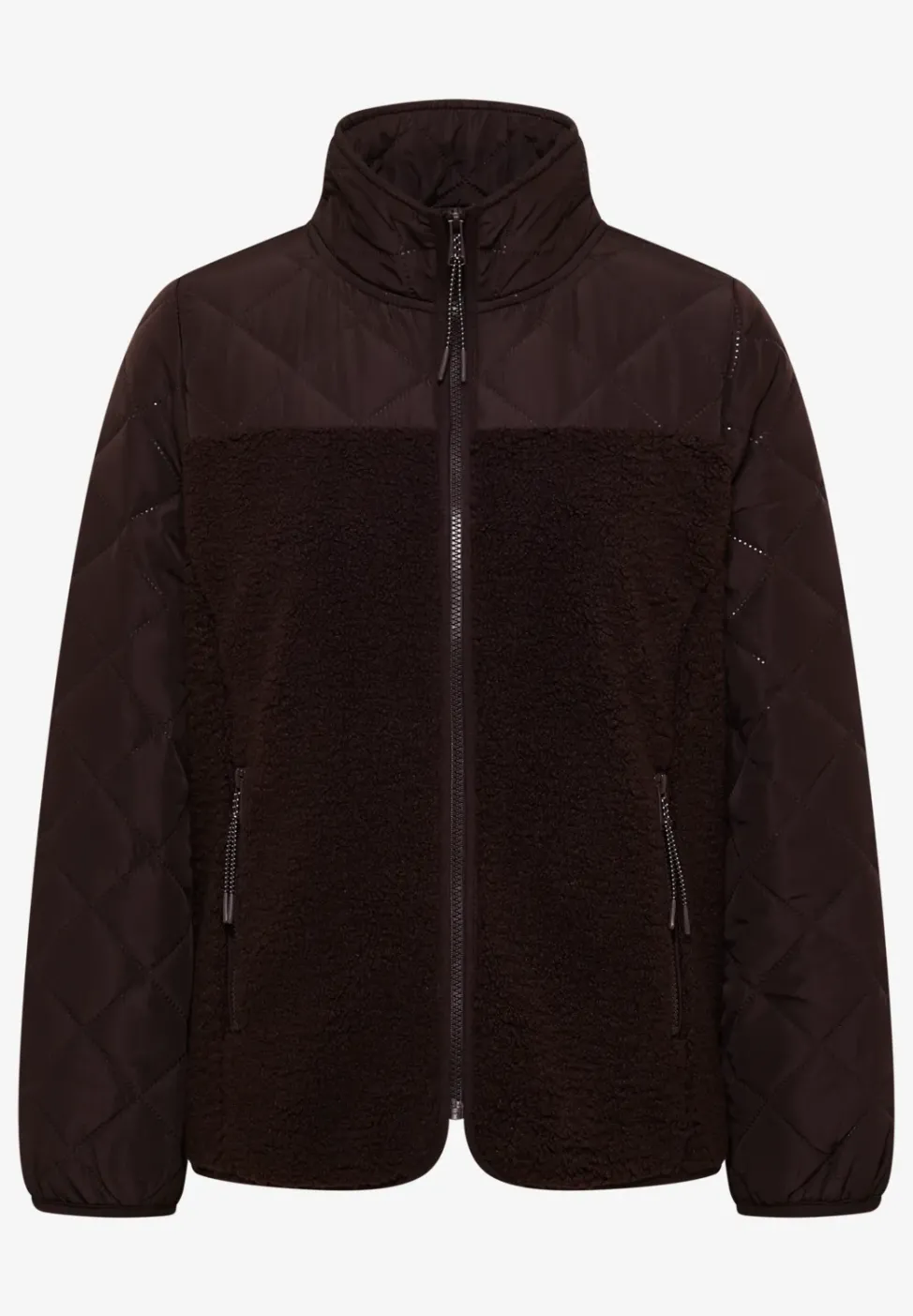 Teddy-Jacke mit Steppdetails