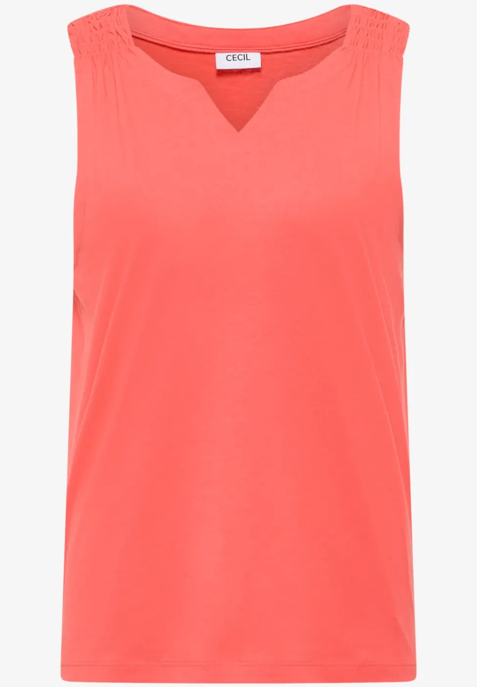 Top mit Split Neck in Unifarbe