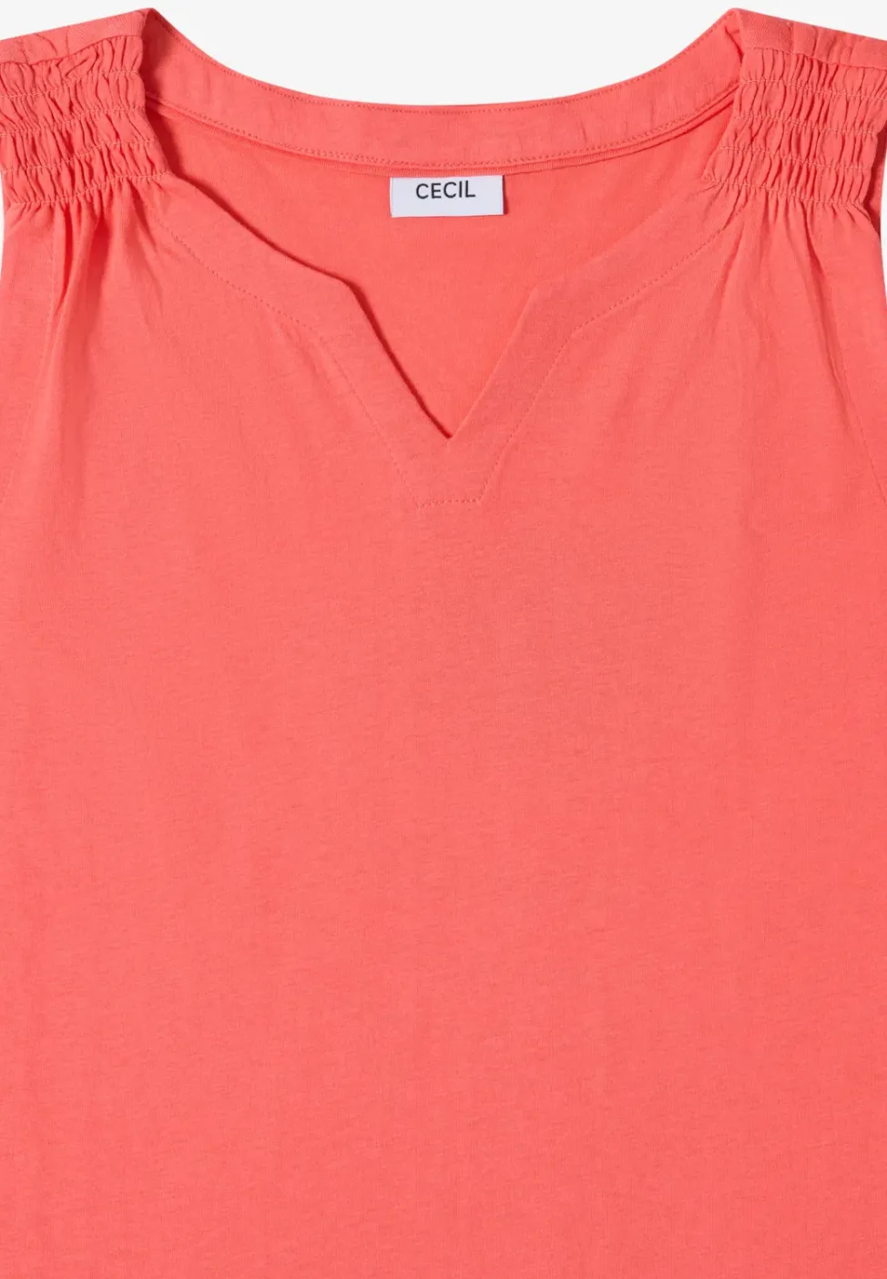 Top mit Split Neck in Unifarbe