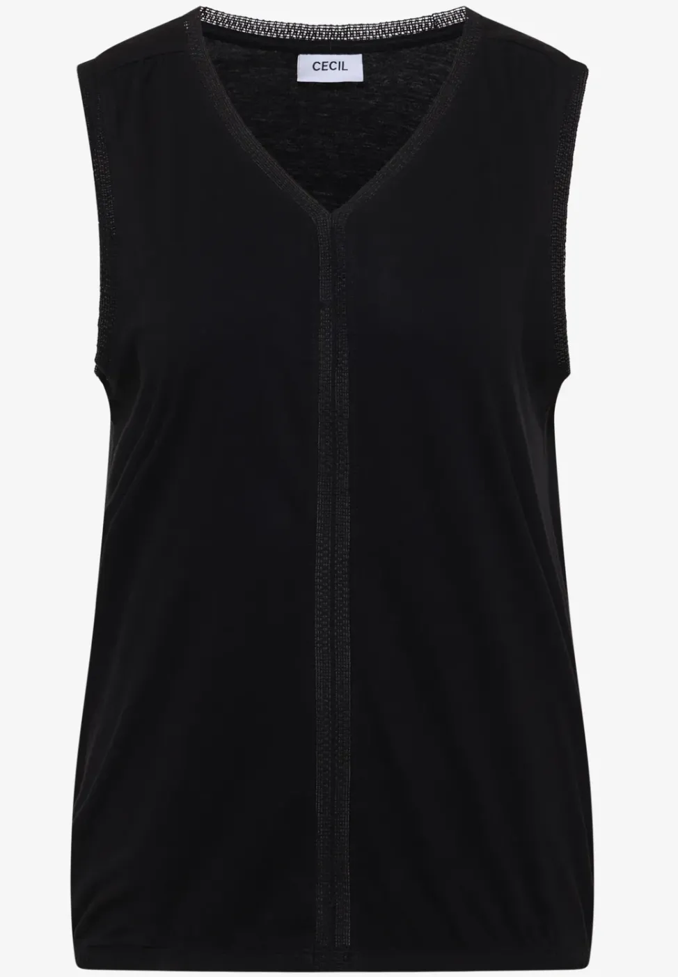 Top mit V-Neck und Crochet-Tape