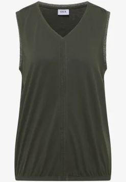 Top mit V-Neck und Crochet-Tape