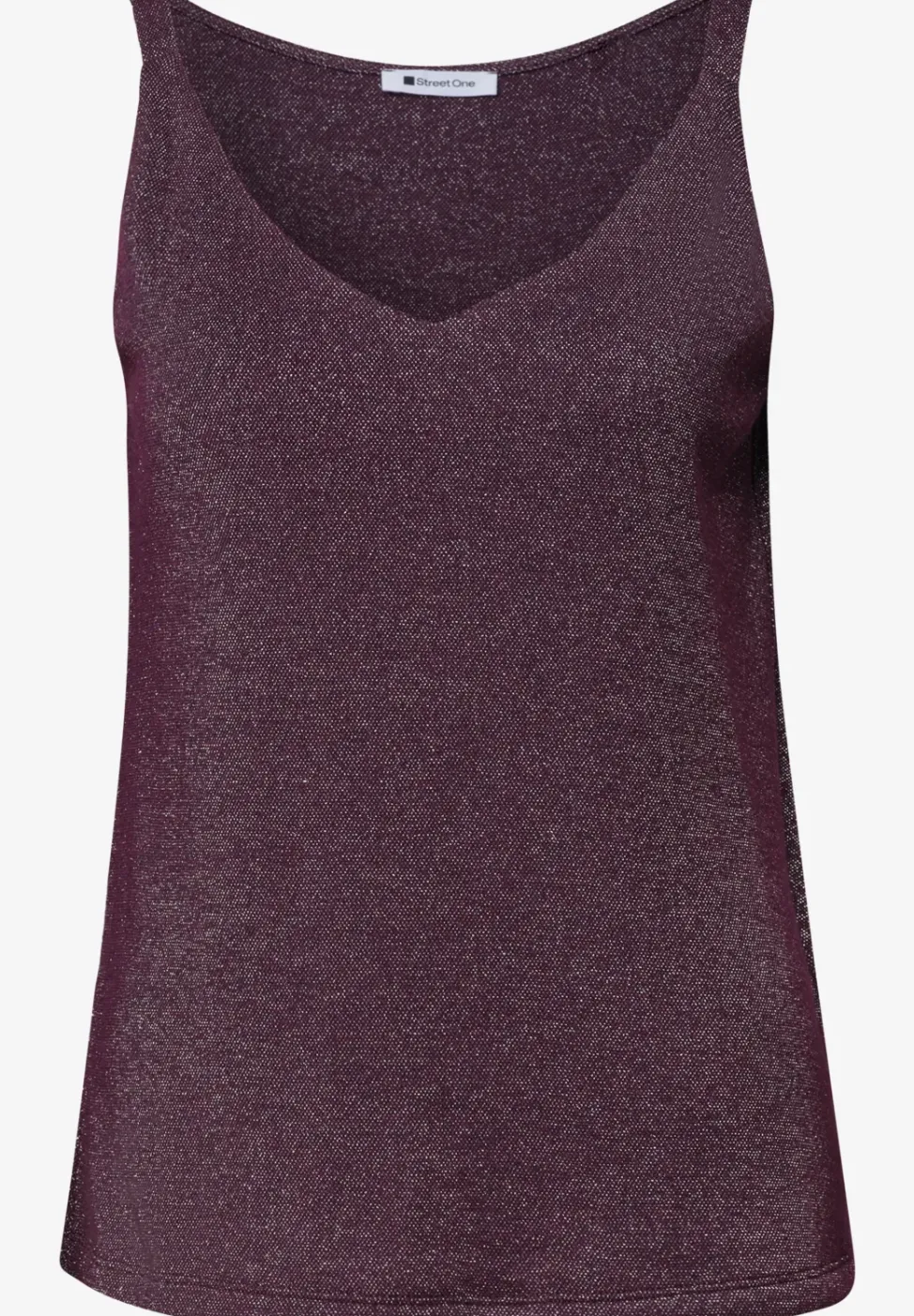 Top mit V-Neck und Glitzerdetails
