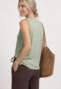 Top mit Rundhals und Cut-Out-Detail