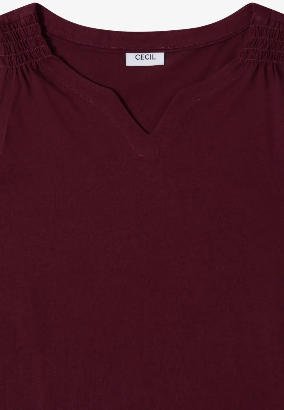 Top mit Split Neck in Unifarbe