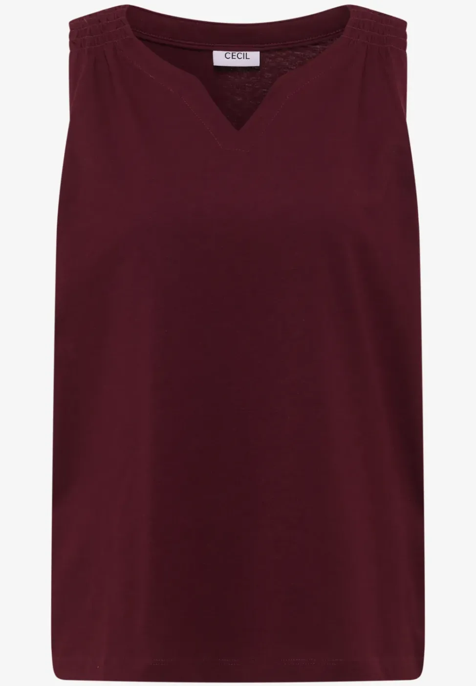 Top mit Split Neck in Unifarbe