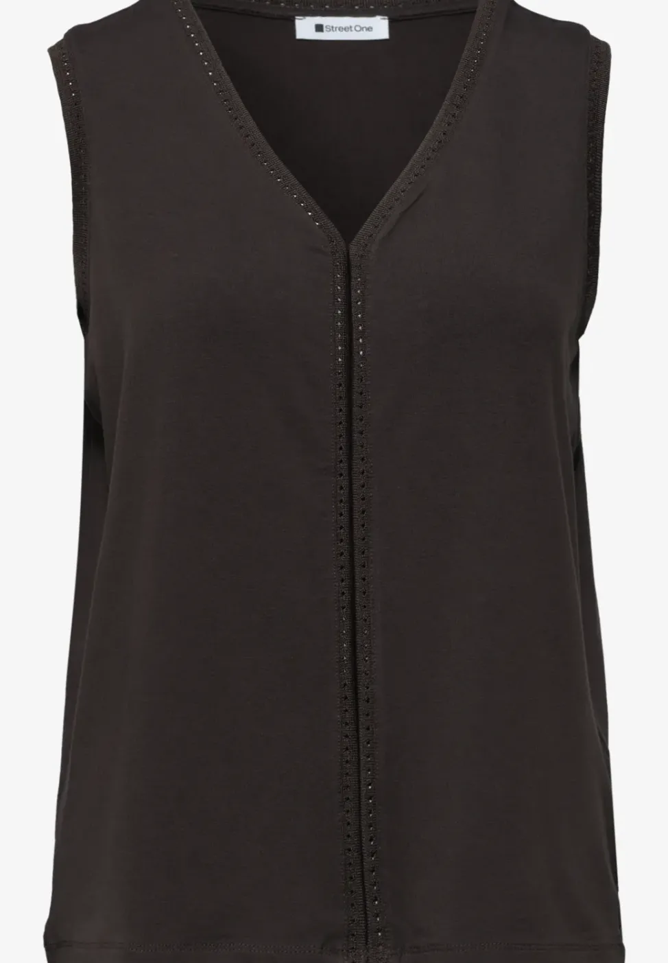 Top mit V-Neck und Crochet-Tape