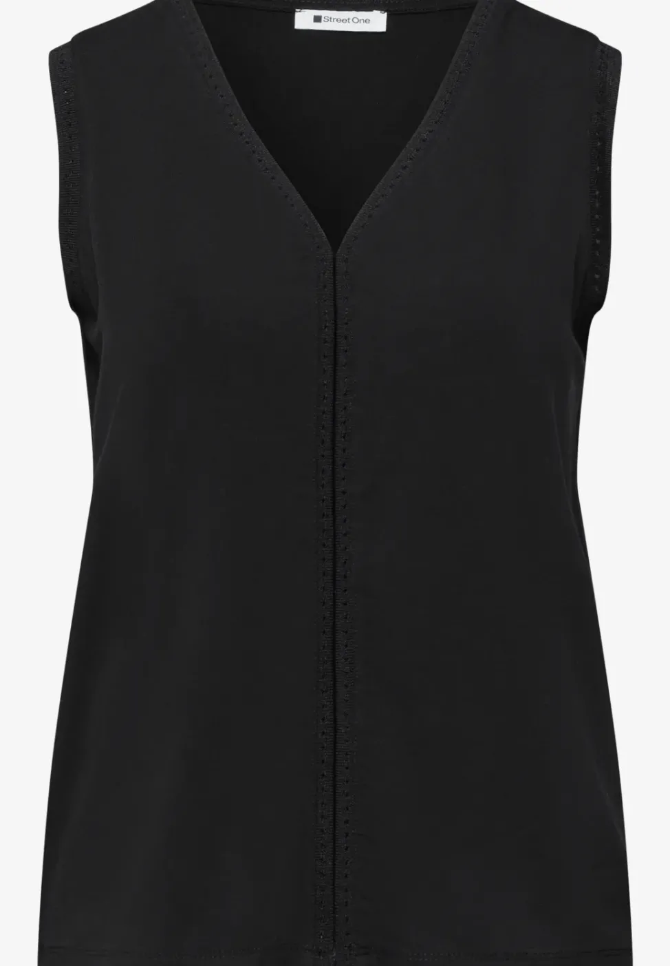 Top mit V-Neck und Crochet-Tape