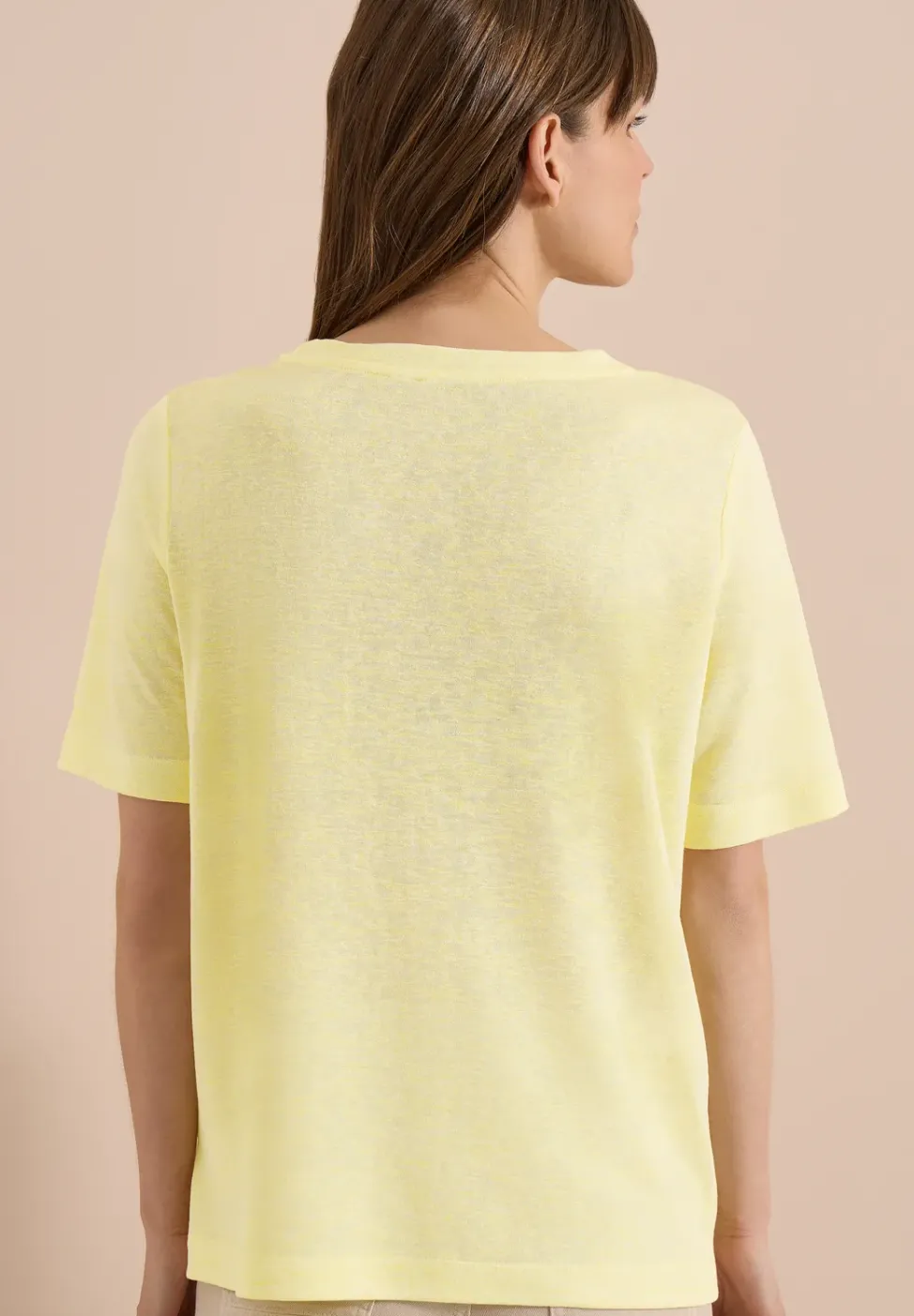 T-Shirt in Leinen-Optik mit Print