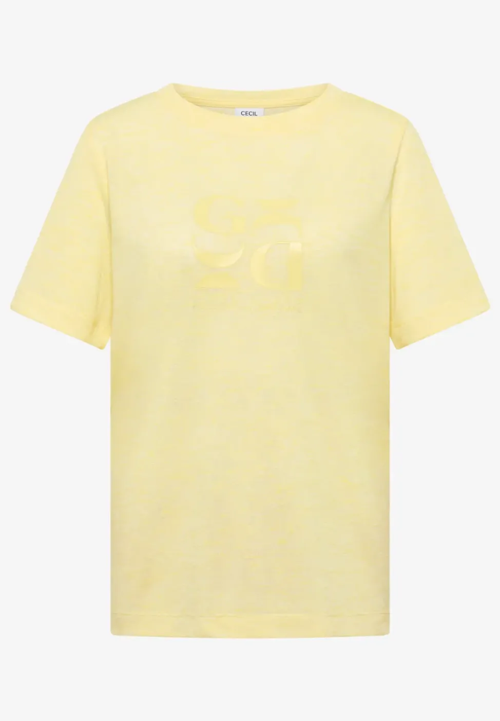 T-Shirt in Leinen-Optik mit Print