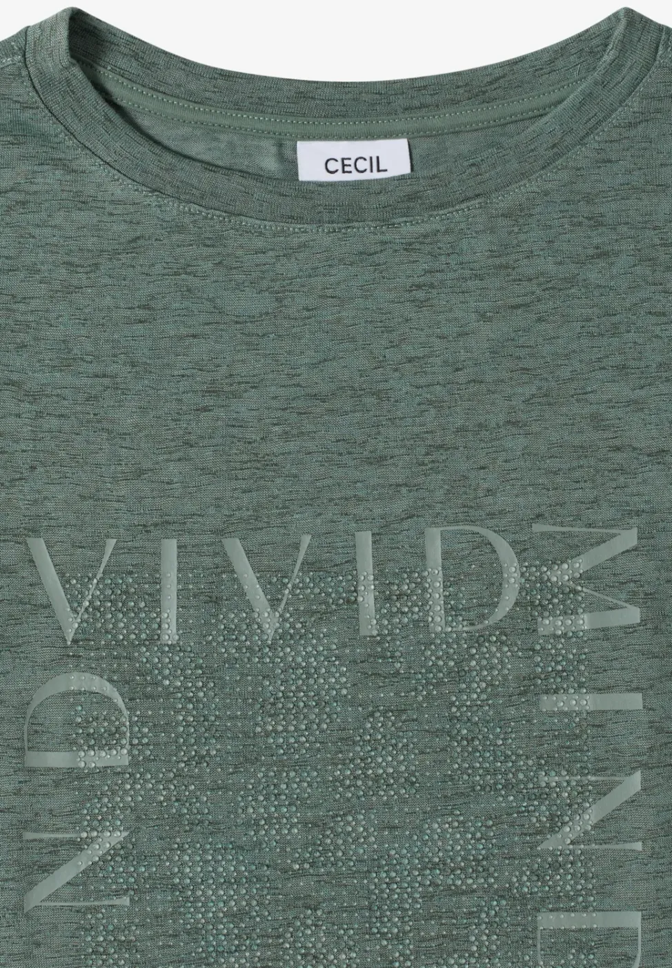 T-Shirt in Leinen-Optik mit Print