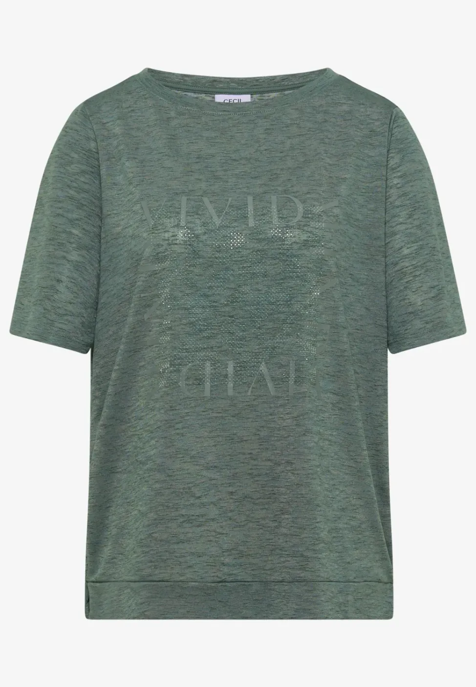 T-Shirt in Leinen-Optik mit Print
