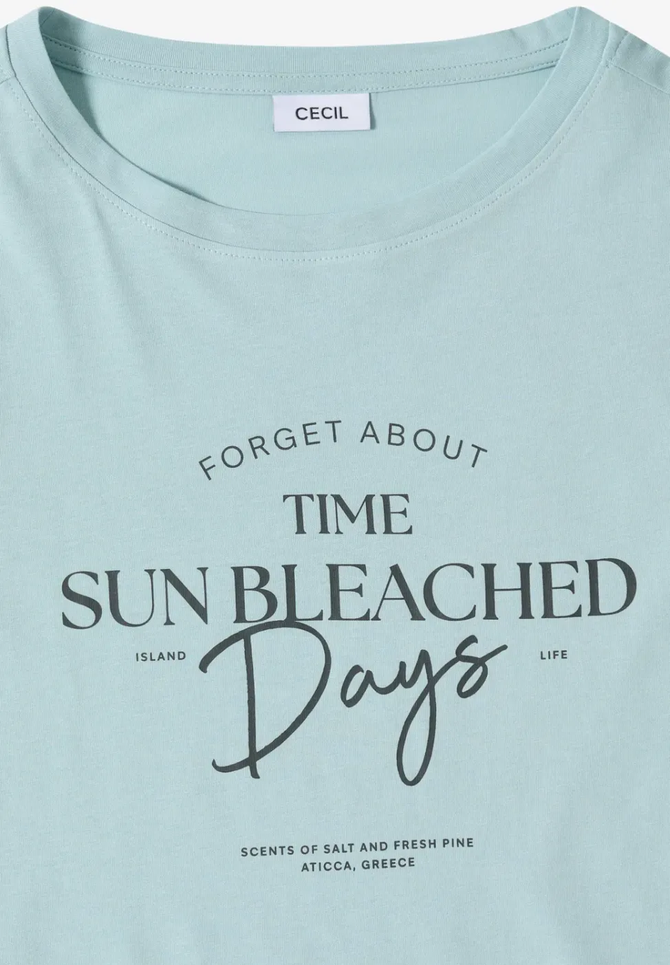 T-Shirt mit Boat Neck und Wording Artwork