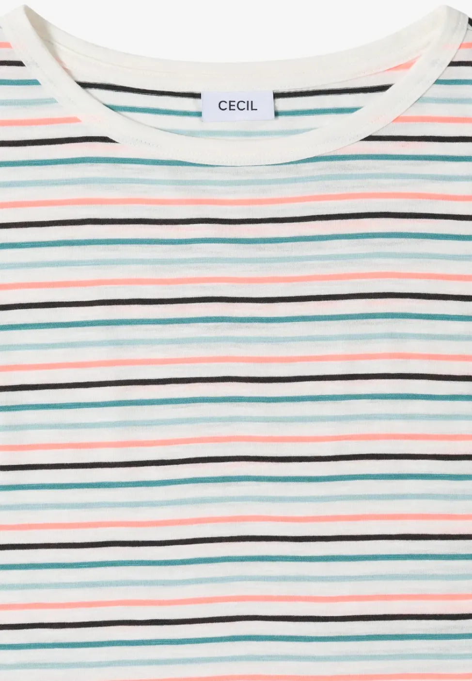 T-Shirt mit Boat Neck und Turn-Up-Detail