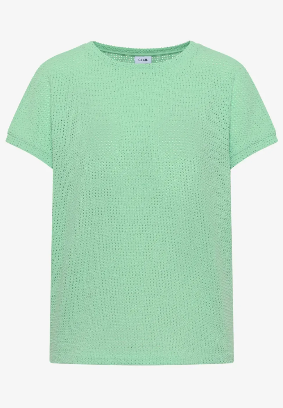 T-Shirt mit Boatneck im Ajour-Look