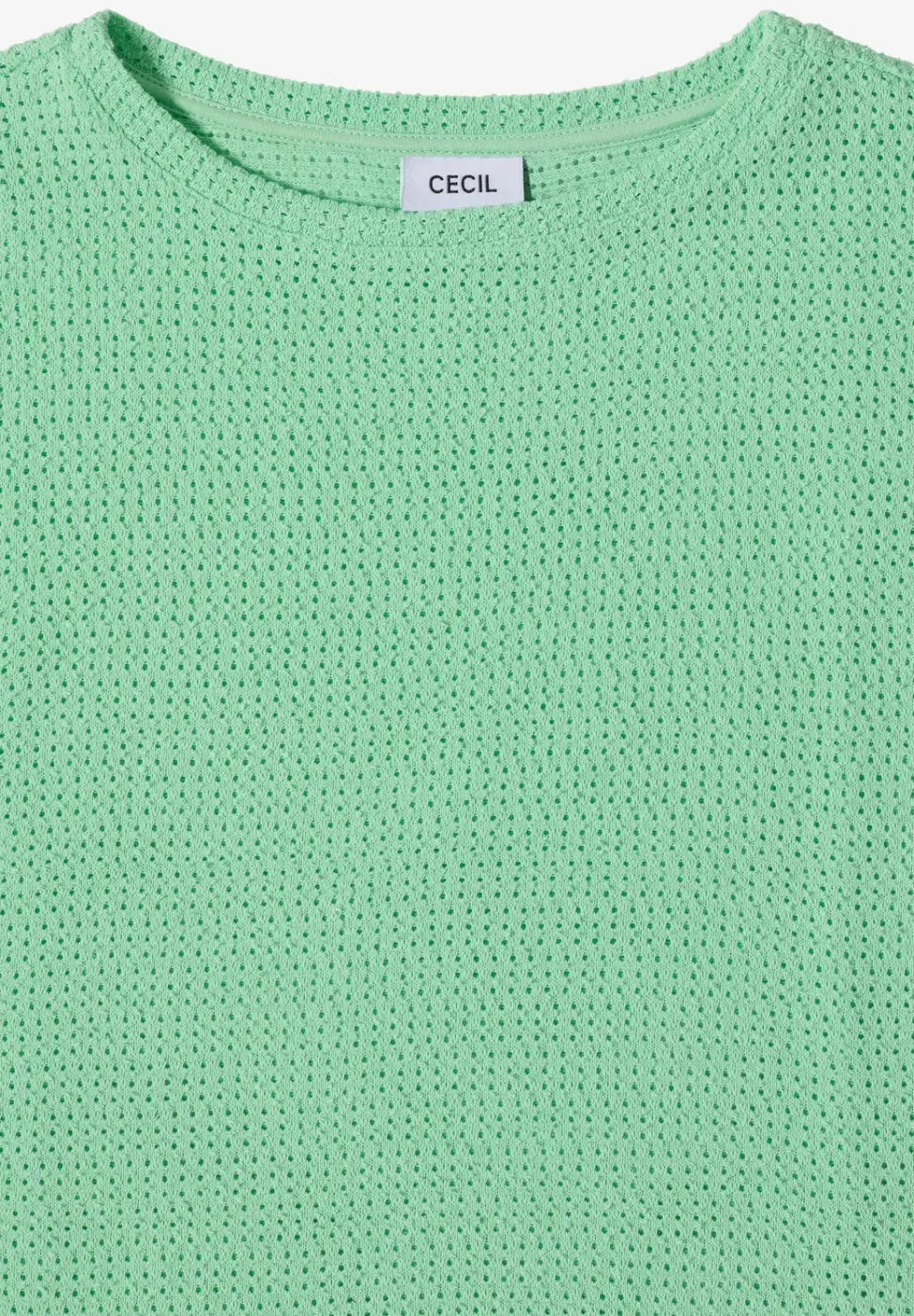 T-Shirt mit Boatneck im Ajour-Look