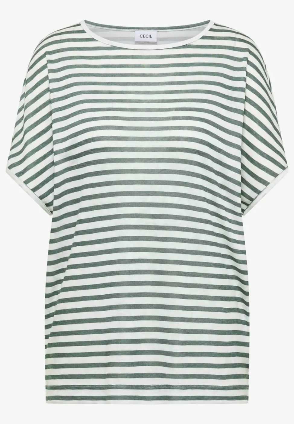 T-Shirt mit Boatneck und Streifen