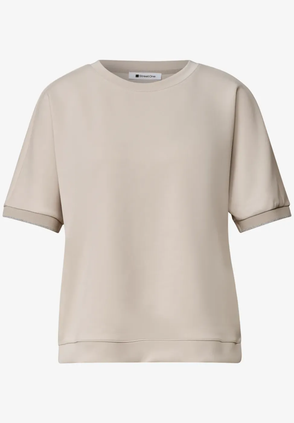 T-Shirt mit Rundhals im Silk-Look