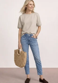 T-Shirt mit Rundhals im Silk-Look