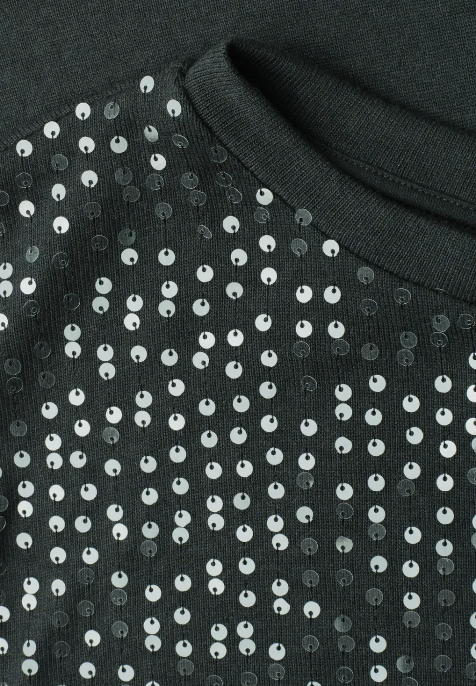 T-Shirt mit Rundhals und Pailletten