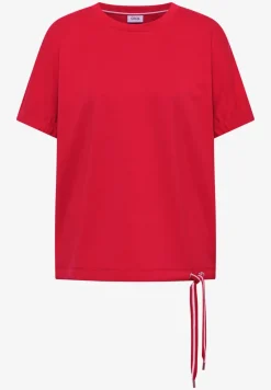T-Shirt mit Rundhals und Raffung