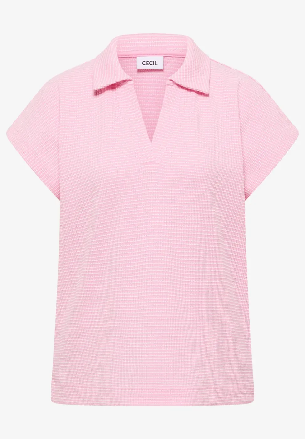 T-Shirt mit Struktur im Two-Tone-Look