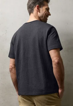 T-Shirt mit Struktur im Two-Tone-Look