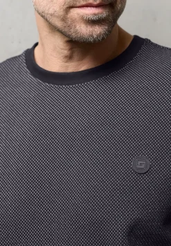 T-Shirt mit Struktur im Two-Tone-Look