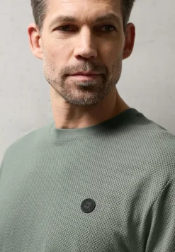 T-Shirt mit Struktur im Two-Tone-Look