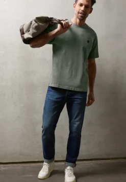 T-Shirt mit Struktur im Two-Tone-Look