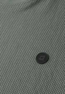 T-Shirt mit Struktur im Two-Tone-Look