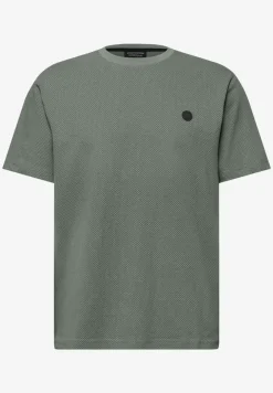 T-Shirt mit Struktur im Two-Tone-Look