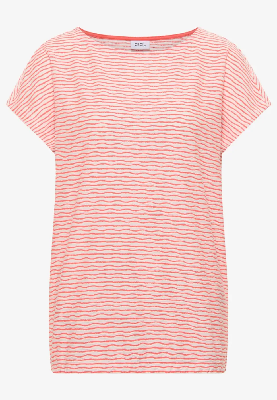 T-Shirt mit U-Boot-Ausschnitt und Streifen