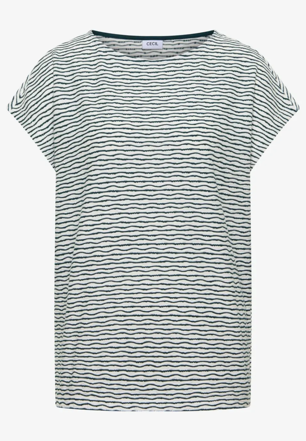 T-Shirt mit U-Boot-Ausschnitt und Streifen
