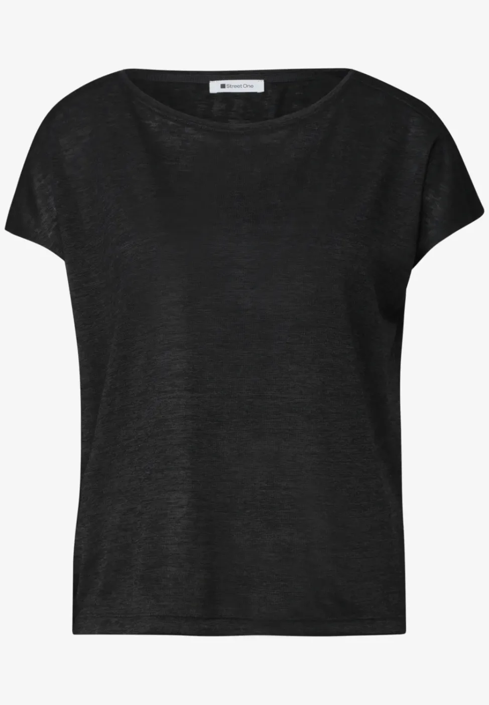 T-Shirt mit Boat Neck und Smok-Detail