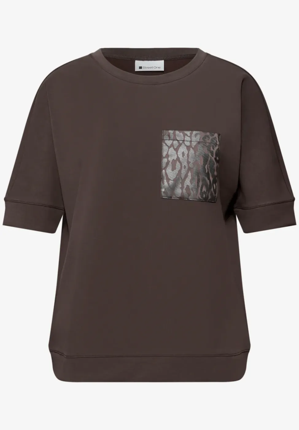 T-Shirt mit Leo-Brusttasche