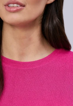 T-Shirt mit Rundhals im Strick-Look