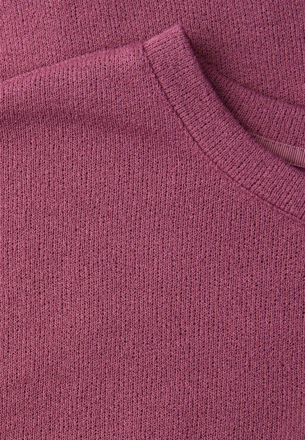 T-Shirt mit Rundhals im Strick-Look