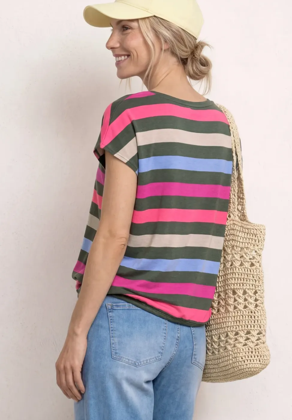 T-Shirt mit Rundhals und Elastiksaum
