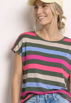 T-Shirt mit Rundhals und Elastiksaum