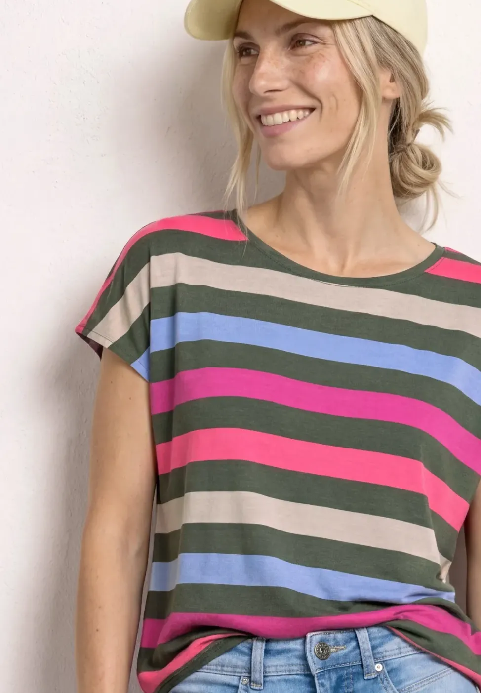 T-Shirt mit Rundhals und Elastiksaum
