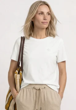 T-Shirt mit Rundhals und Embroidery Detail
