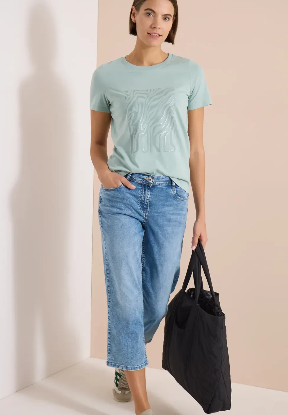 T-Shirt mit Rundhals und Folienprint