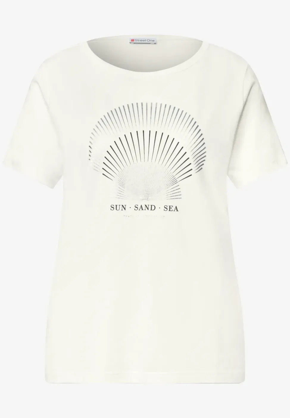 T-Shirt mit Rundhals und Foliendetails